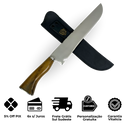 Faca Slim Lisa 10" - Cabo de Madeira - Personalização Laser Grátis