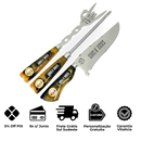 Kit Faca, Garfo e Chaira 8" Guns N' Roses - Cabo Resina Personalizado