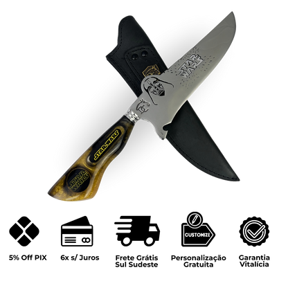 Faca Star Wars 8 Polegadas Darth Vader | Lâmina Vazada | Cabo Resina