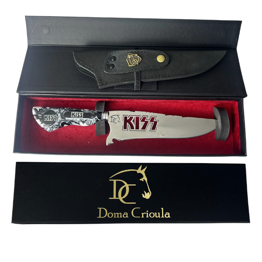 Faca KISS 8" - Cabo Resina Personalizado - Edição Especial Rock