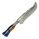 Faca Forjada Aço Inox 420c - 20" - Cabo Full Tang Invertido Nó de Pinho e Resina Azul