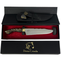 Faca de Churrasco Artesanal 8,5" Full Tang - Cabo Madeira Tucumã - Guarda em Latão