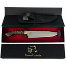 Faca Artesanal 8,5" Full Tang - Cabo Madeira Tucumã - Guarda em Latão