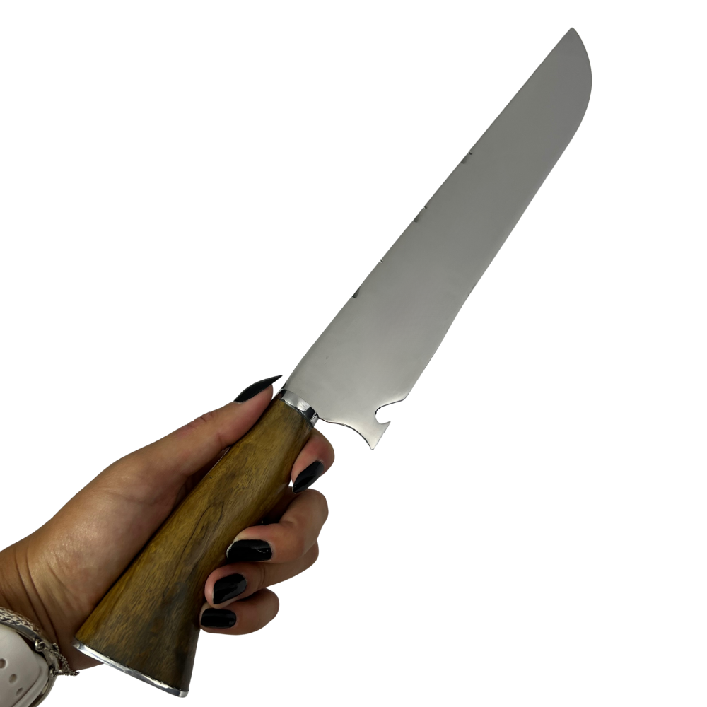 Faca Slim Lisa 10" - Cabo de Madeira - Personalização Laser Grátis