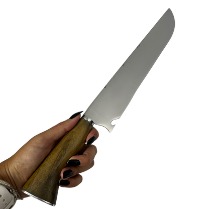 Faca Slim Lisa 10" - Cabo de Madeira - Personalização Laser Grátis