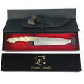 Faca de Churrasco Artesanal 8,5" - Cabo em Chifre de Cervo Resina - Guarda em Latão - Personalização Grátis
