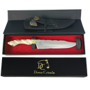 Faca Artesanal 8,5" - Cabo em Chifre de Cervo Natural - Guarda em Latão - Personalização Grátis