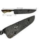 Faca Artesanal Damasco 12" - Cabo em Resina com Madeira Brilha no Escuro - Peça Única