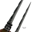 Faca Artesanal Damasco 12" - Cabo em Resina com Madeira Brilha no Escuro - Peça Única