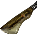 Faca Artesanal Damasco 12" - Cabo em Resina com Madeira Brilha no Escuro - Peça Única