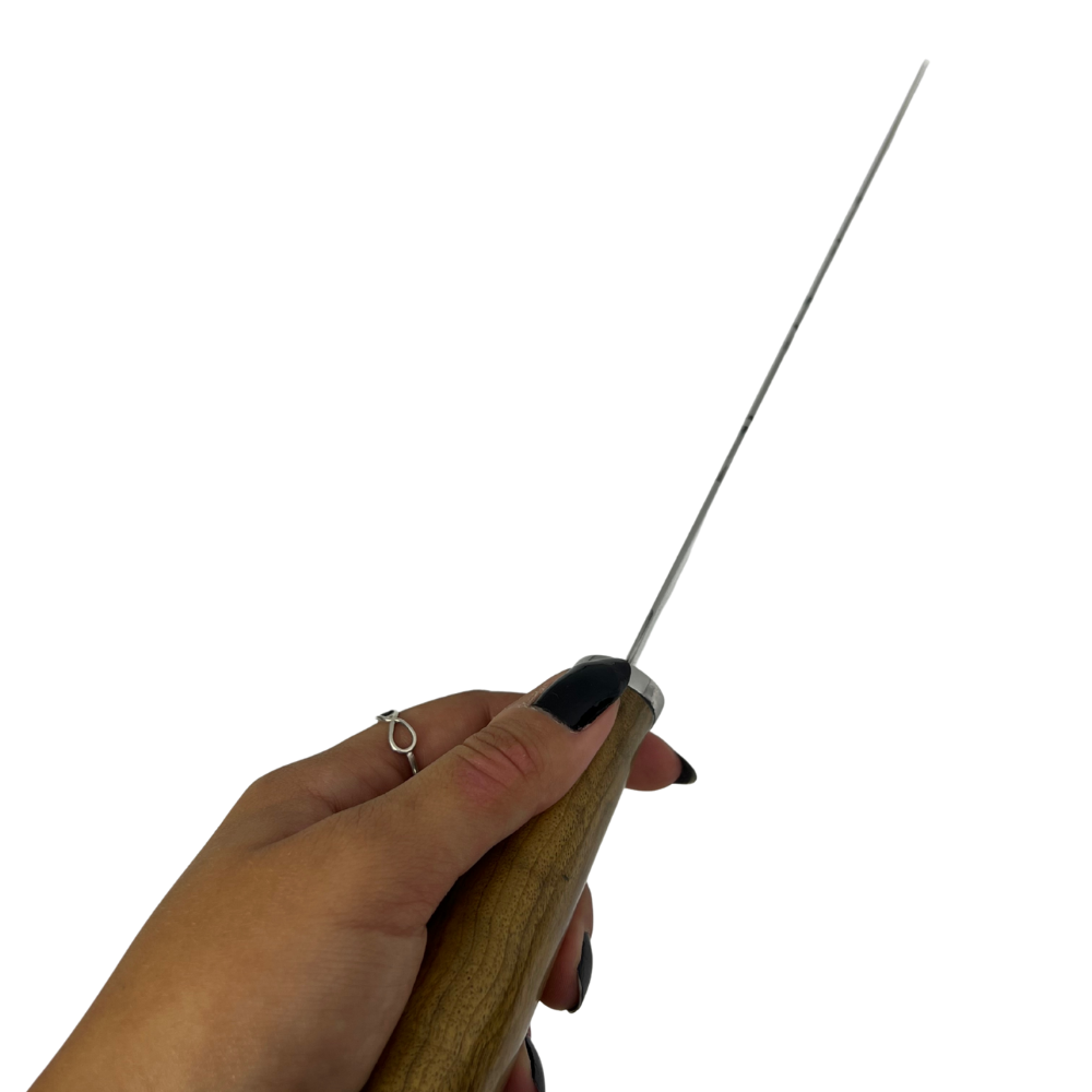 Faca Slim Lisa 10" - Cabo de Madeira - Personalização Laser Grátis