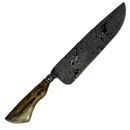 Faca Artesanal Damasco 12" - Cabo em Resina com Madeira Brilha no Escuro - Peça Única