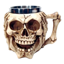 Caneca Caveira com Copo de Aço Inoxidável - 350ml - Design Gótico 3D