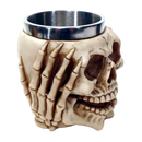 Caneca Caveira com Copo de Aço Inoxidável - 350ml - Design Gótico 3D