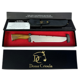 Faca de Churrasco Slim Lisa 10" - Cabo de Madeira - Personalização Laser Grátis | Doma Crioula Cutelaria Artesanal