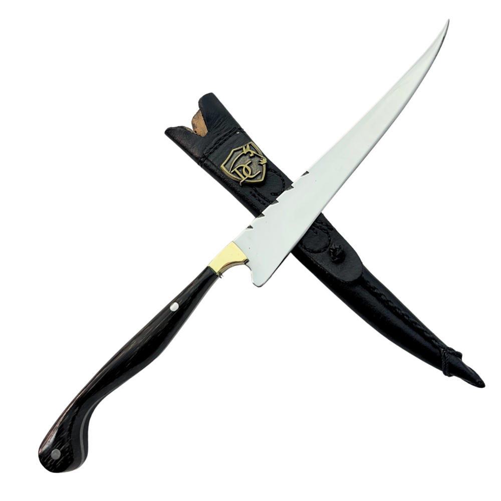 Faca Fileteira Aço Inox 420C 7 Polegadas - Cabo Full Tang Madeira Tucumã