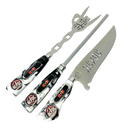 Kit Faca, Garfo e Chaira 8" AC/DC - Cabo Resina Personalizado