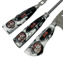 Kit Faca, Garfo e Chaira 8" AC/DC - Cabo Resina Personalizado