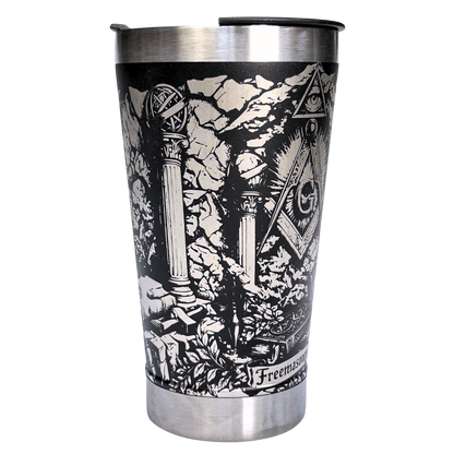 Kit Maçonaria - Faca 10" + Copo Térmico - Gravação a Laser 360°