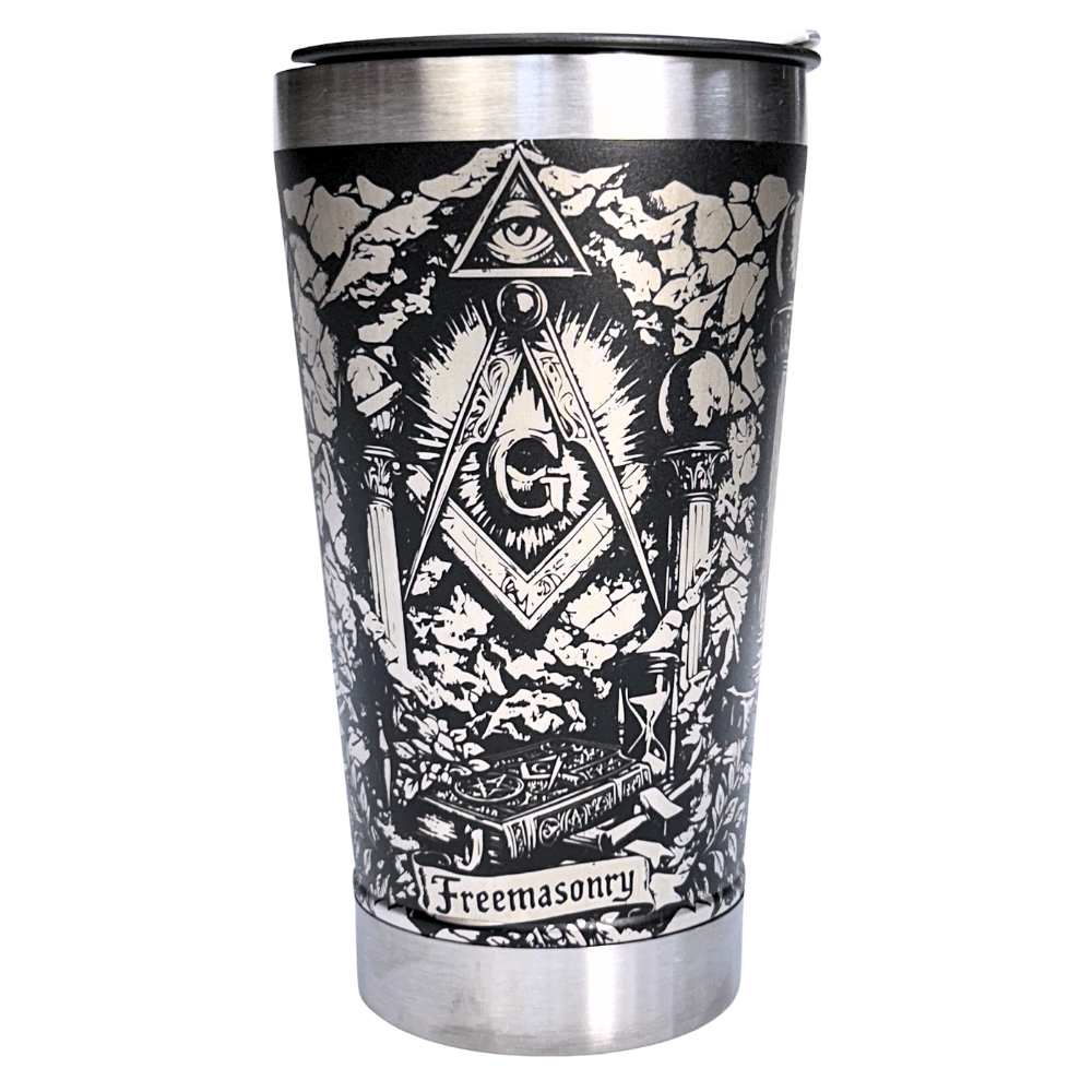 Kit Maçonaria - Faca 10" + Copo Térmico - Gravação a Laser 360°