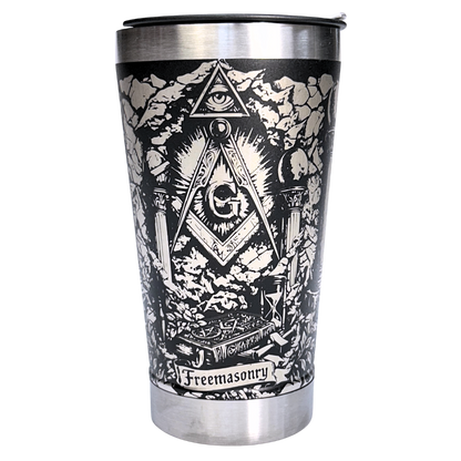 Kit Maçonaria - Faca 10" + Copo Térmico - Gravação a Laser 360°