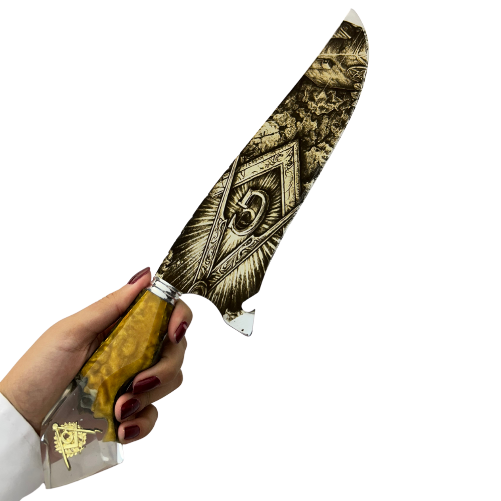 Kit Maçonaria - Faca 10" + Copo Térmico - Gravação a Laser 360°