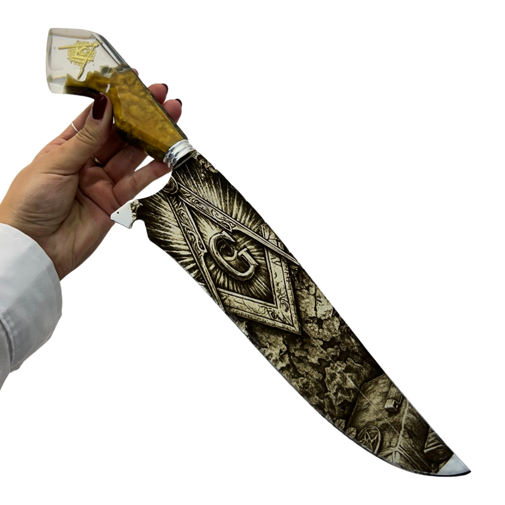 Kit Maçonaria - Faca 10" + Copo Térmico - Gravação a Laser 360°