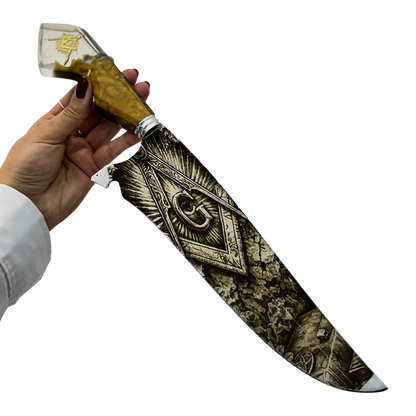 Kit Maçonaria - Faca 10" + Copo Térmico - Gravação a Laser 360°