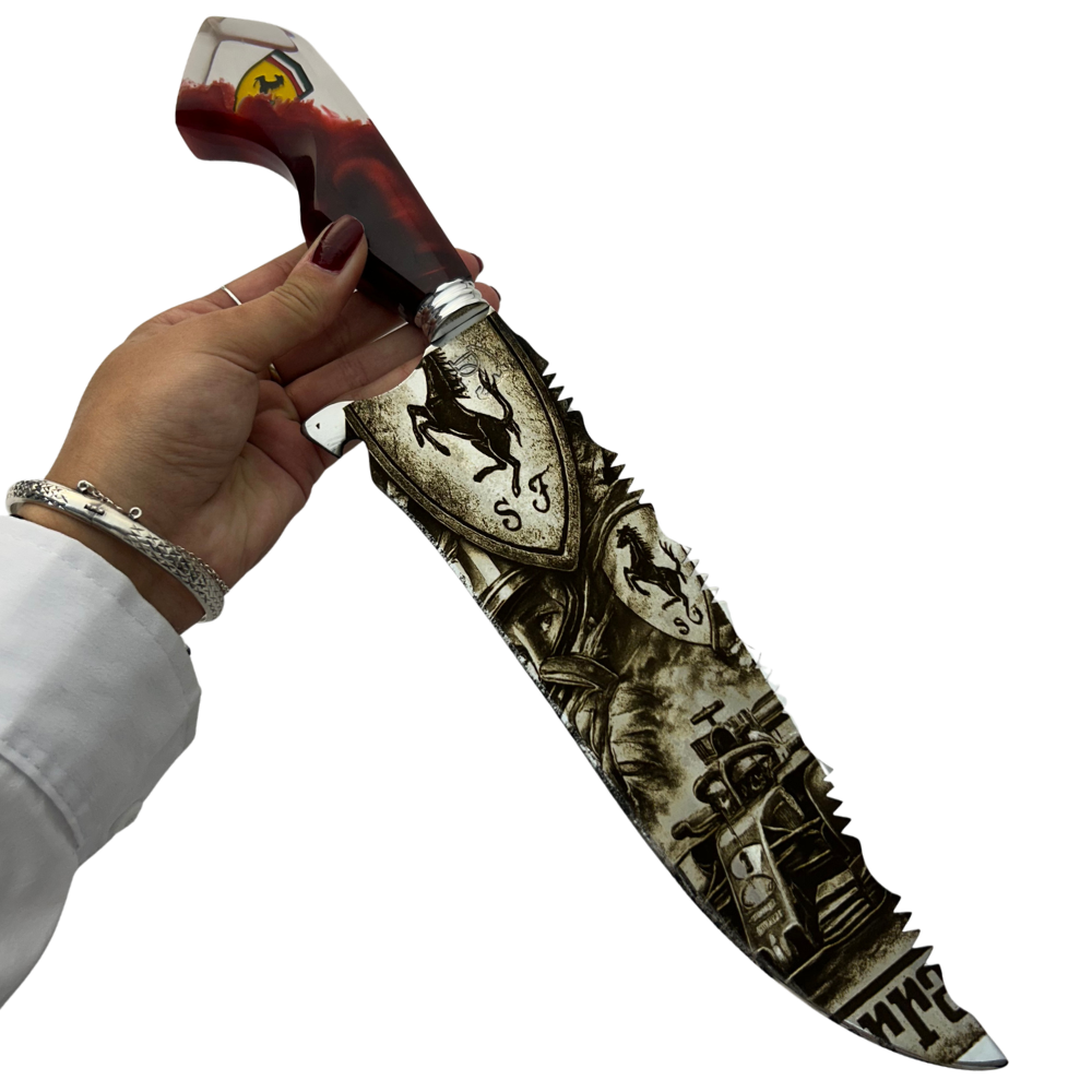 Kit Ferrari - Faca 10" + Copo Térmico - Gravação a Laser 360°