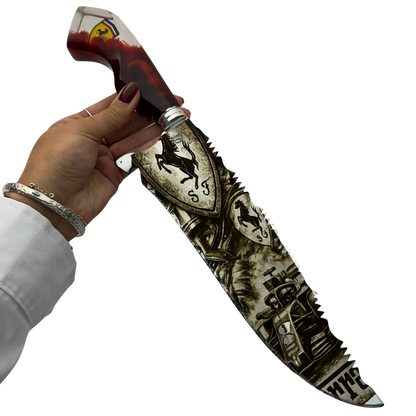 Kit Ferrari - Faca 10" + Copo Térmico - Gravação a Laser 360°