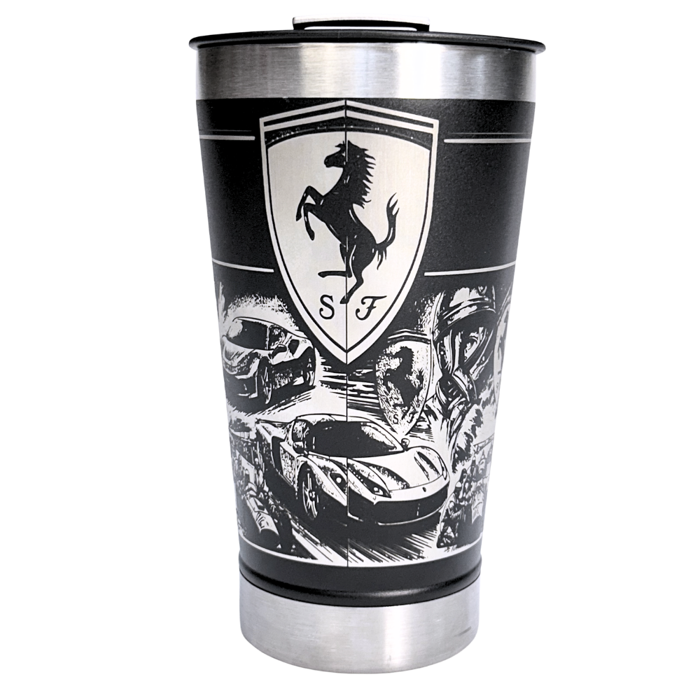 Kit Ferrari - Faca 10" + Copo Térmico - Gravação a Laser 360°