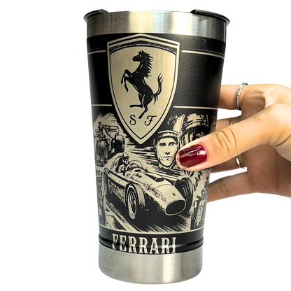 Kit Ferrari - Faca 10" + Copo Térmico - Gravação a Laser 360°