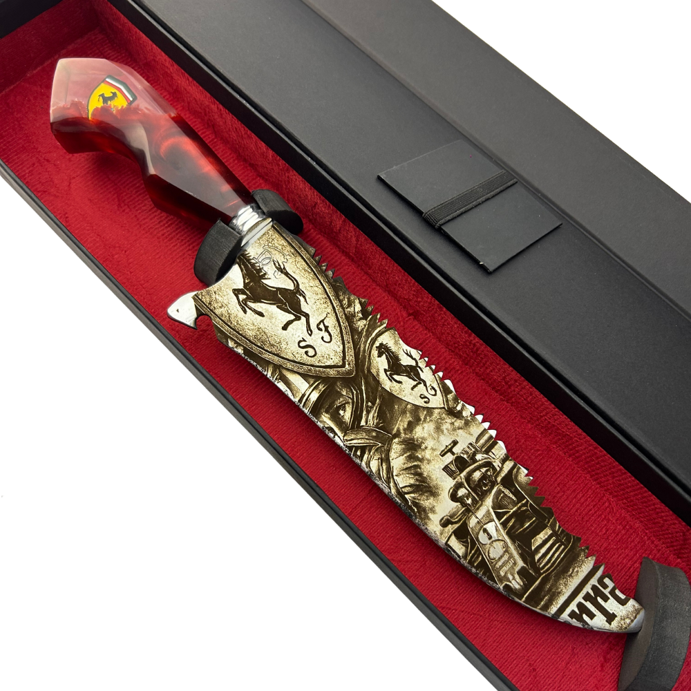 Kit Ferrari - Faca 10" + Copo Térmico - Gravação a Laser 360°