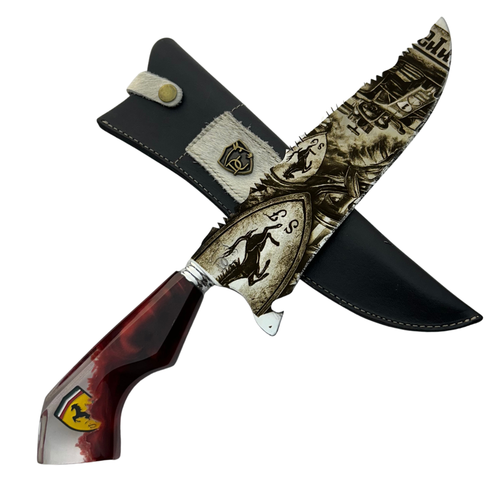 Kit Ferrari - Faca 10" + Copo Térmico - Gravação a Laser 360°