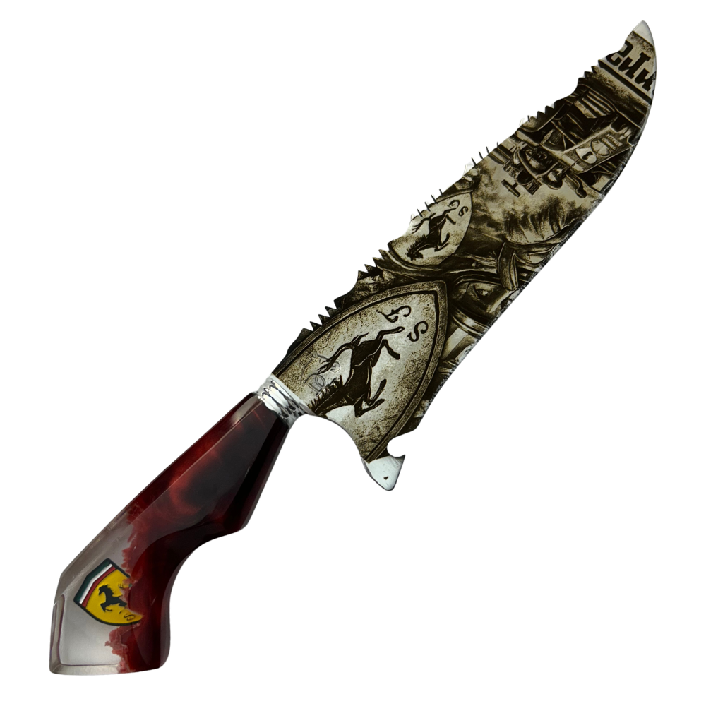 Kit Ferrari - Faca 10" + Copo Térmico - Gravação a Laser 360°