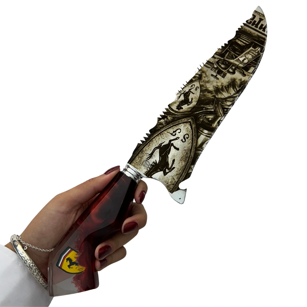 Kit Ferrari - Faca 10" + Copo Térmico - Gravação a Laser 360°