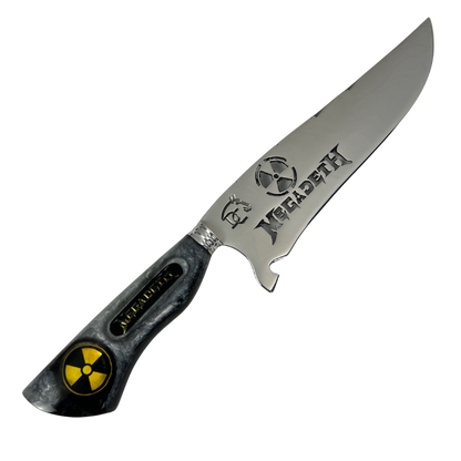 Faca Megadeth 8" - Cabo Resina Personalizado - Símbolo Radioativo - Thrash Metal