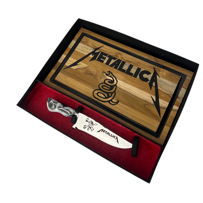 Kit Metallica - Faca 8" + Tábua Personalizada