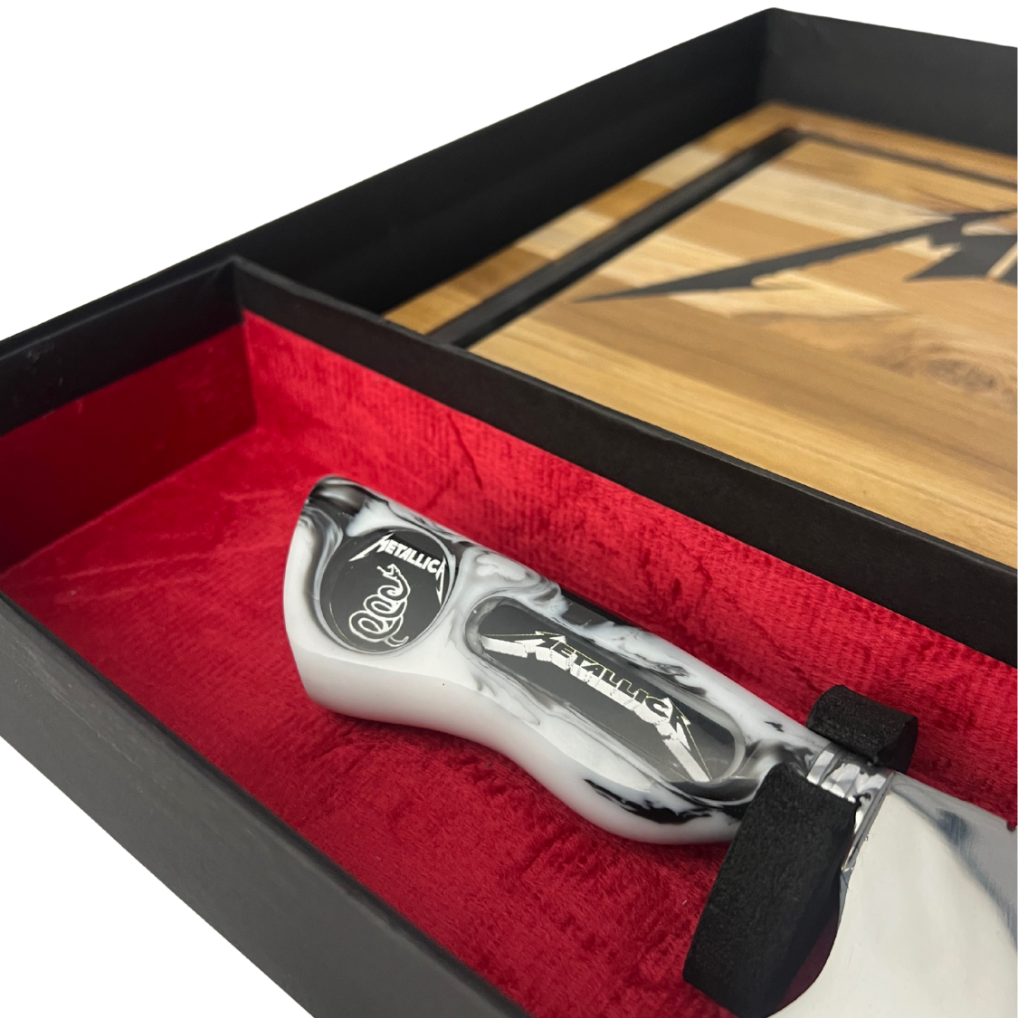 Kit Metallica - Faca 8" + Tábua Personalizada