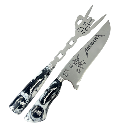 Kit Faca e Garfo Metallica - Cabo Resina Personalizado