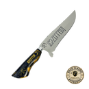 Faca Picanheira 8" Led Zeppelin - Cabo Resina Preta e Dourada