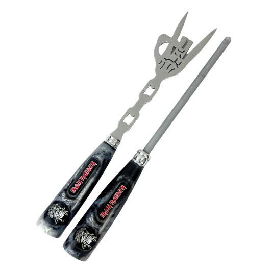 Kit Garfo e Chaira Iron Maiden - Cabo Resina Personalizado