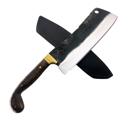 Cutelo Artesanal Brutforj 8" Aço Inox 420C Polido - Cabo Madeira Guarda Latão