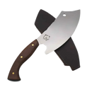 Cutelo Artesanal 9" Aço Inox Polido - Cabo Madeira Nobre