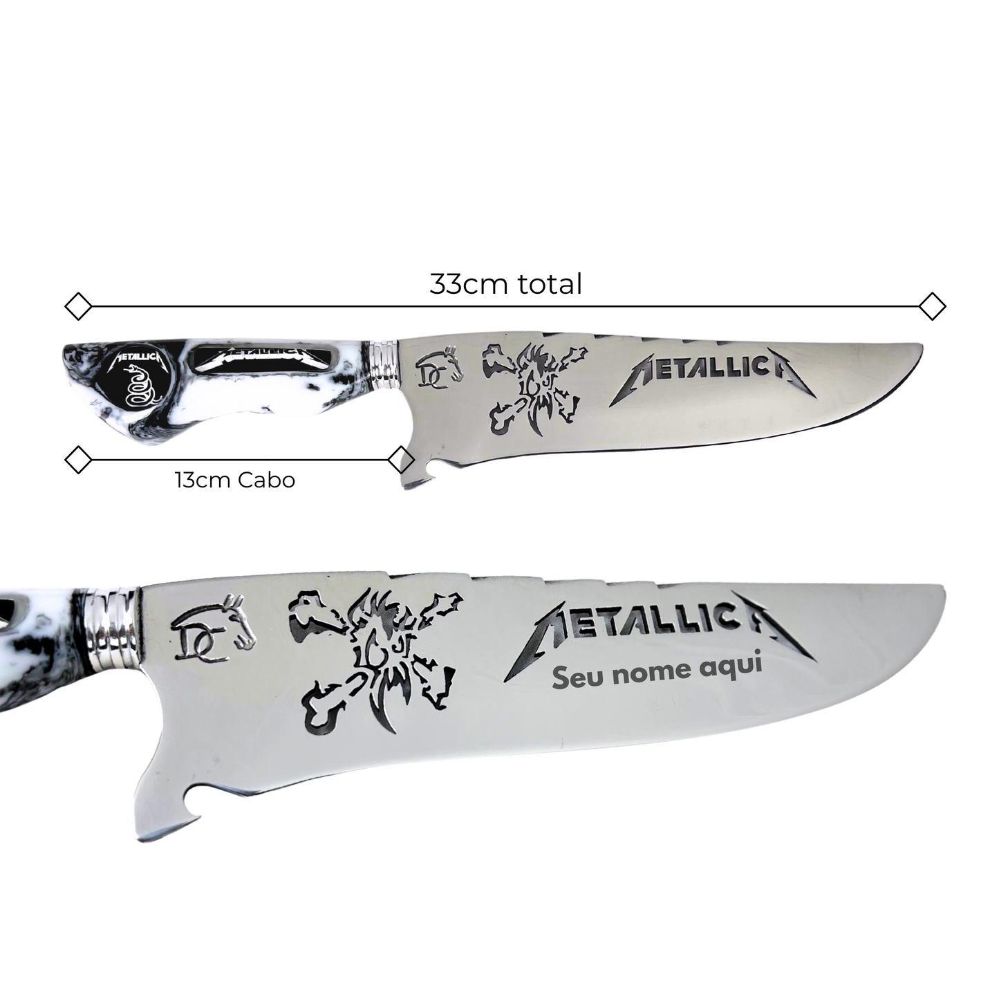 Faca Artesanal Metallica 33 cm - Heavy Metal