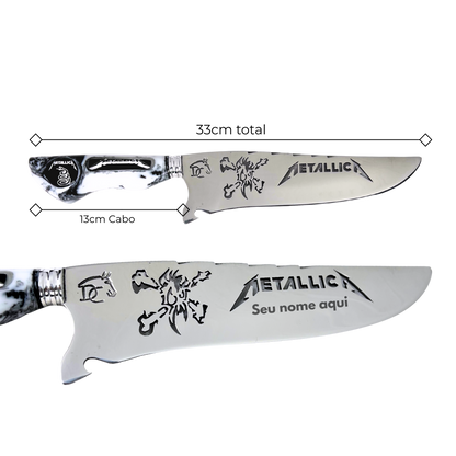 Faca Artesanal Metallica 33 cm - Heavy Metal