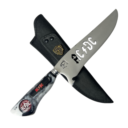 Kit AC/DC - Faca 8" + Tábua Personalizada