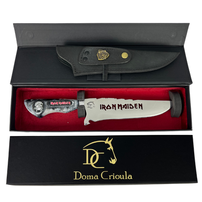 Faca Picanheira Iron Maiden 8 Polegadas - Cabo Resina Personalizado - Churrasco Rock
