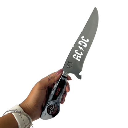 Kit AC/DC - Faca 8" + Tábua Personalizada
