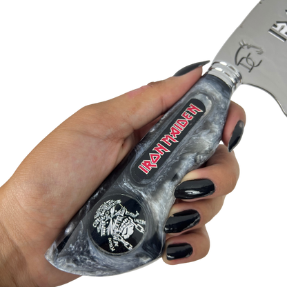 Faca Picanheira Iron Maiden 8 Polegadas - Cabo Resina Personalizado - Churrasco Rock